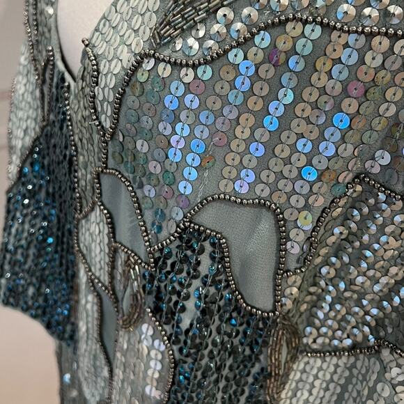 ASOS Curve Cocktail Dress 1X Homecoming Dress 18 Semi Formal Sequin 20s Flapper - Picture 8 of 17